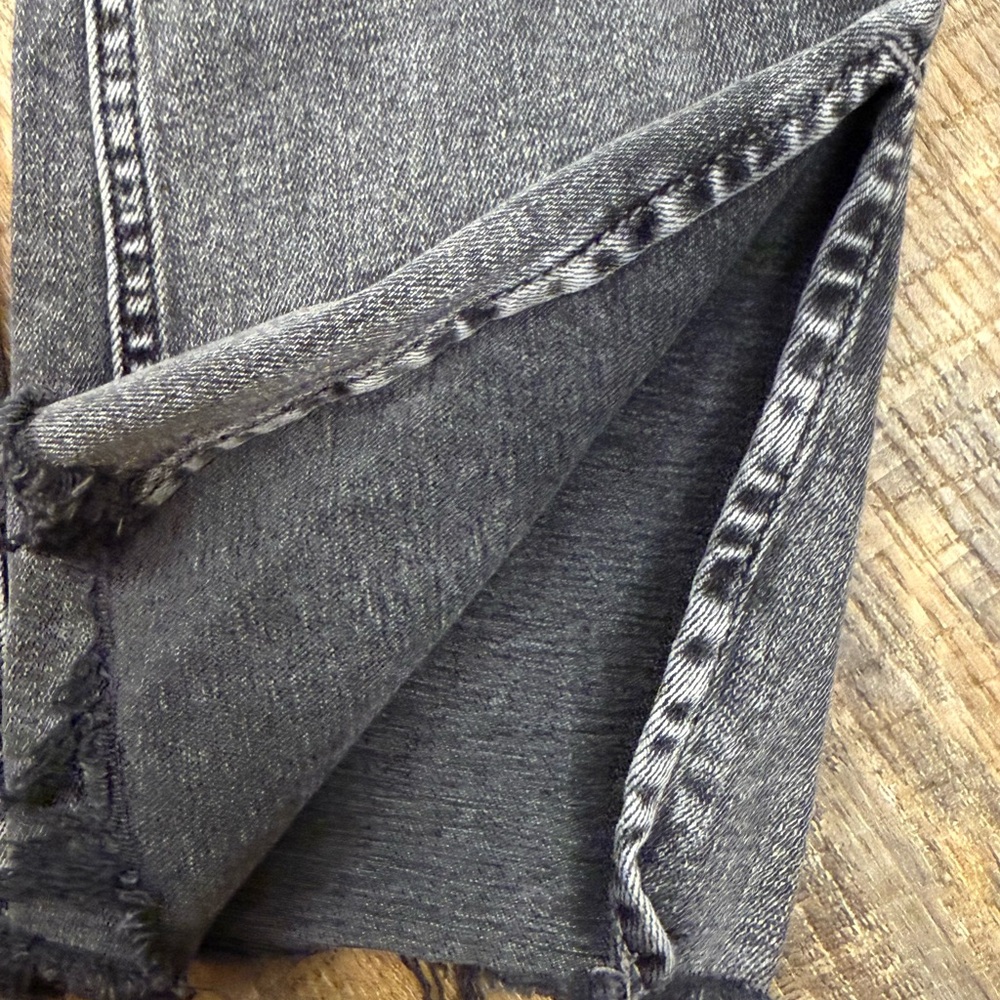 We The Free Black Flare Jeans Raw Hem High Rise Boho Retro Size 24 - Picture 6 of 7